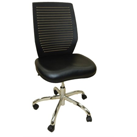 LDS INDUSTRIES Dental Lab Chair w/ Plastic Back Black Seat 1010533